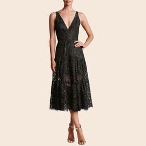Dress the Population Dark Teal Madelyn Midi Dress Size Medium